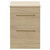 Napoli Light Oak 600mm Floor Standing Vanity Unit for Countertop Basins with 2 Drawers and Brushed Brass Handles Front View