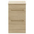 Napoli Light Oak 500mm Floor Standing Vanity Unit for Countertop Basins with 2 Drawers and Brushed Brass Handles Front View