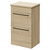 Napoli Light Oak 500mm Floor Standing Vanity Unit for Countertop Basins with 2 Drawers and Matt Black Handles Right Hand View