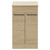 Napoli Light Oak 500mm Floor Standing Vanity Unit for Countertop Basins with 2 Doors and Gunmetal Grey Handles Front View