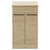 Napoli Light Oak 500mm Floor Standing Vanity Unit for Countertop Basins with 2 Doors and Matt Black Handles Front View