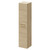 Napoli Light Oak 350mm x 1600mm Wall Mounted Tall Storage Unit with 2 Doors and Brushed Brass Handles Right Hand View