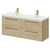 Napoli Light Oak 1200mm Wall Mounted Vanity Unit with Ceramic Double Basin and 4 Drawers with Brushed Brass Handles Right Hand View