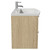 Napoli Light Oak 800mm Wall Mounted Vanity Unit with 1 Tap Hole Curved Basin and 2 Drawers with Polished Chrome Handles Side View