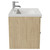 Napoli Light Oak 600mm Wall Mounted Vanity Unit with 1 Tap Hole Basin and 2 Drawers with Polished Chrome Handles Side View