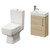 Napoli Compact Light Oak 400mm Cloakroom Vanity Unit and Toilet Suite including Paulo Toilet and Wall Mounted Vanity Unit with Single Door and Polished Chrome Handle Right Hand View