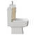 Napoli Compact Light Oak 400mm Cloakroom Vanity Unit and Toilet Suite including Paulo Toilet and Wall Mounted Vanity Unit with Single Door and Polished Chrome Handle Side View