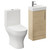 Napoli Compact Light Oak 400mm Cloakroom Vanity Unit and Toilet Suite including Jubilee Open Back Toilet and Floor Standing Vanity Unit with Single Door and Polished Chrome Handle Left Hand View