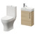 Napoli Compact Light Oak 400mm Cloakroom Vanity Unit and Toilet Suite including Jubilee Open Back Toilet and Wall Mounted Vanity Unit with Single Door and Polished Chrome Handle Right Hand View