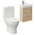 Napoli Compact Light Oak 400mm Cloakroom Vanity Unit and Toilet Suite including Jubilee Open Back Toilet and Wall Mounted Vanity Unit with Single Door and Polished Chrome Handle Left Hand View