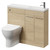 Napoli Combination Light Oak 1000mm Vanity Unit Toilet Suite with Slimline 1 Tap Hole Round Basin and 2 Doors with Polished Chrome Handles Right Hand View