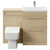 Napoli 390 Light Oak 1100mm Vanity Unit Toilet Suite with 1 Tap Hole Basin and 2 Drawers with Polished Chrome Handles Front View