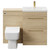 Napoli 390 Light Oak 1100mm Vanity Unit Toilet Suite with 1 Tap Hole Basin and 2 Drawers with Brushed Brass Handles Front View