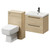 Napoli 390 Light Oak 1100mm Wall Mounted Vanity Unit Toilet Suite with 1 Tap Hole Basin and 2 Drawers with Gunmetal Grey Handles Right Hand View