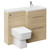 Napoli 390 Combination Light Oak 1100mm Vanity Unit Toilet Suite with Right Hand L Shaped 1 Tap Hole Basin and 2 Drawers with Polished Chrome Handles Left Hand View