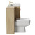 Napoli Light Oak 1300mm Vanity Unit Toilet Suite with 1 Tap Hole Basin and 2 Drawers with Brushed Brass Handles Side View