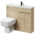 Napoli Combination Light Oak 1000mm Vanity Unit Toilet Suite with Slimline 1 Tap Hole Basin and 2 Doors with Gunmetal Grey Handles Right Hand View