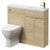 Napoli Combination Light Oak 1000mm Vanity Unit Toilet Suite with Slimline 1 Tap Hole Round Basin and 2 Doors with Brushed Brass Handles Right Hand View