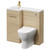 Napoli Combination Light Oak 900mm Vanity Unit Toilet Suite with Left Hand L Shaped 1 Tap Hole Round Basin and Single Door with Brushed Brass Handle Right Hand View