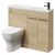 Napoli Combination Light Oak 1000mm Vanity Unit Toilet Suite with Slimline 1 Tap Hole Round Basin and 2 Doors with Gunmetal Grey Handles Right Hand View