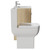Napoli Light Oak 600mm Vanity Unit and Toilet Suite including Tacoma Comfort Height Toilet and Floor Standing Vanity Unit with 2 Doors and Chrome Handles Side View