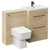 Napoli Cento 390 Light Oak 1200mm Vanity Unit Toilet Suite with 1 Tap Hole Basin and 2 Doors with Gunmetal Grey Handles Left Hand View