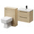 Napoli Cento 390 Light Oak 1200mm Vanity Unit Toilet Suite with 1 Tap Hole Basin and 2 Drawers with Matt Black Handles Right Hand View
