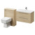Napoli Cento 390 Light Oak 1400mm Wall Mounted Vanity Unit Toilet Suite with 1 Tap Hole Basin and 2 Drawers with Polished Chrome Handles Right Hand View