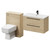 Napoli Cento 390 Light Oak 1400mm Wall Mounted Vanity Unit Toilet Suite with 1 Tap Hole Basin and 2 Drawers with Gunmetal Grey Handles Right Hand View