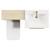Napoli Cento Light Oak 1200mm Vanity Unit Toilet Suite with 1 Tap Hole Basin and 2 Drawers with Brushed Brass Handles Top Down View