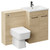 Napoli Cento Light Oak 1200mm Vanity Unit Toilet Suite with 1 Tap Hole Basin and 2 Doors with Gunmetal Grey Handles Left Hand View