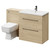 Napoli Cento Light Oak 1400mm Vanity Unit Toilet Suite with 1 Tap Hole Basin and 2 Drawers with Gunmetal Grey Handles Right Hand View