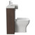 Napoli Combination Brown Oak 1000mm Vanity Unit Toilet Suite with Right Hand Square Semi Recessed 1 Tap Hole Basin and 2 Doors with Polished Chrome Handles Side View