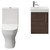Napoli Compact Brown Oak 400mm Cloakroom Vanity Unit and Toilet Suite including Jubilee Open Back Toilet and Wall Mounted Vanity Unit with Single Door and Polished Chrome Handle Front View