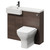 Napoli Combination Brown Oak 1000mm Vanity Unit Toilet Suite with Left Hand Square Semi Recessed 1 Tap Hole Basin and 2 Doors with Gunmetal Grey Handles Right Hand View