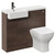 Napoli Combination Brown Oak 1000mm Vanity Unit Toilet Suite with Left Hand Square Semi Recessed 1 Tap Hole Basin and 2 Doors with Gunmetal Grey Handles Left Hand View