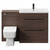 Napoli 390 Brown Oak 1300mm Vanity Unit Toilet Suite with 1 Tap Hole Basin and 2 Drawers with Matt Black Handles Front View