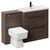 Napoli 390 Brown Oak 1300mm Vanity Unit Toilet Suite with 1 Tap Hole Basin and 2 Drawers with Matt Black Handles Left Hand View