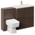 Napoli 390 Brown Oak 1300mm Vanity Unit Toilet Suite with 1 Tap Hole Basin and 2 Drawers with Brushed Brass Handles Left Hand View