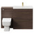 Napoli 390 Brown Oak 1300mm Vanity Unit Toilet Suite with 1 Tap Hole Basin and 2 Drawers with Brushed Brass Handles Front View