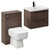 Napoli 390 Brown Oak 1100mm Wall Mounted Vanity Unit Toilet Suite with 1 Tap Hole Basin and 2 Drawers with Matt Black Handles Left Hand View