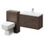 Napoli 390 Brown Oak 1300mm Wall Mounted Vanity Unit Toilet Suite with 1 Tap Hole Basin and 2 Drawers with Polished Chrome Handles Right Hand View