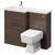 Napoli 390 Combination Brown Oak 1100mm Vanity Unit Toilet Suite with Left Hand L Shaped 1 Tap Hole Basin and 2 Drawers with Polished Chrome Handles Right Hand View