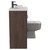 Napoli 390 Combination Brown Oak 1100mm Vanity Unit Toilet Suite with Left Hand L Shaped 1 Tap Hole Basin and 2 Drawers with Gunmetal Grey Handles Side View