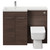 Napoli 390 Combination Brown Oak 1100mm Vanity Unit Toilet Suite with Left Hand L Shaped 1 Tap Hole Basin and 2 Doors with Polished Chrome Handles Front View