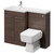 Napoli 390 Combination Brown Oak 1100mm Vanity Unit Toilet Suite with Left Hand L Shaped 1 Tap Hole Basin and 2 Doors with Polished Chrome Handles Right Hand View