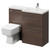 Napoli 390 Combination Brown Oak 1100mm Vanity Unit Toilet Suite with Right Hand L Shaped 1 Tap Hole Basin and 2 Drawers with Polished Chrome Handles Right Hand View