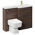 Napoli 390 Combination Brown Oak 1100mm Vanity Unit Toilet Suite with Right Hand L Shaped 1 Tap Hole Basin and 2 Drawers with Brushed Brass Handles Left Hand View