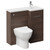 Napoli Combination Brown Oak 900mm Vanity Unit Toilet Suite with Right Hand L Shaped 1 Tap Hole Round Basin and Single Door with Polished Chrome Handle Left Hand View