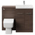 Napoli Brown Oak 1100mm Vanity Unit Toilet Suite with 1 Tap Hole Basin and 2 Doors with Polished Chrome Handles Front View